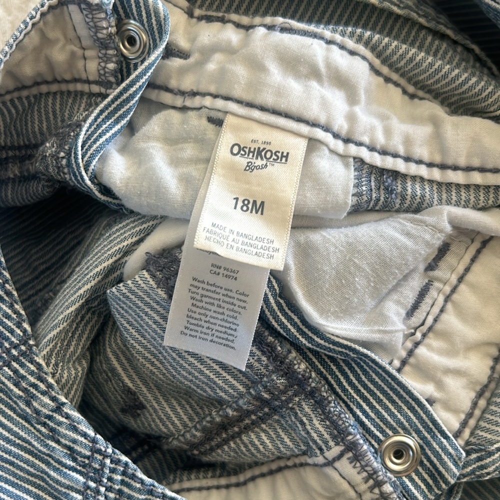 Oshkosh overalls - striped, 18 months - Picture 3 of 3